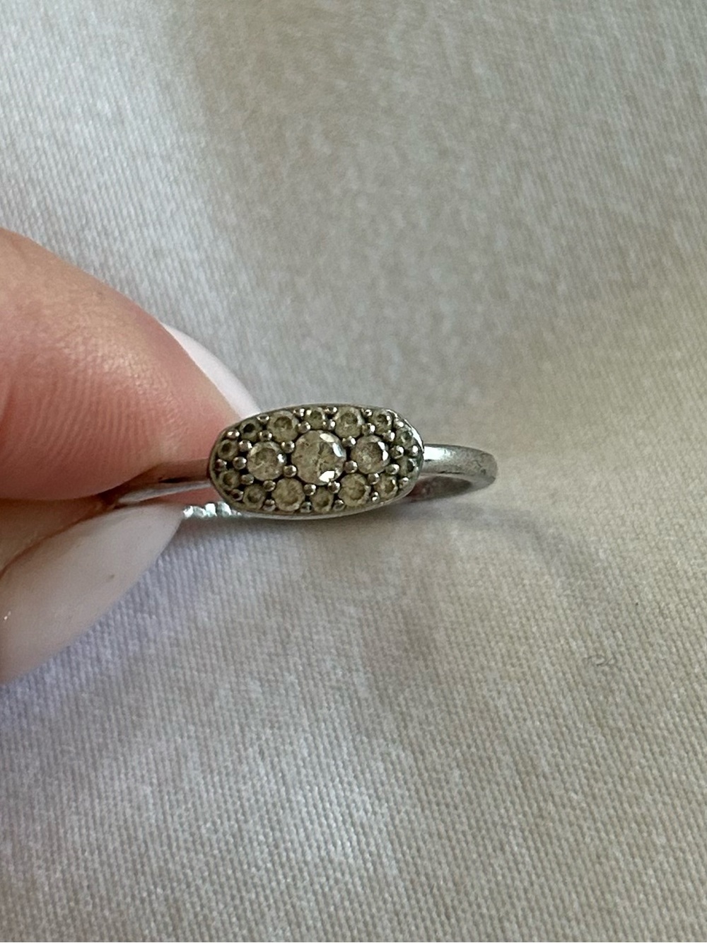 Kendra Scott Grayson Crystal SILVER ring - Picture 3 of 4
